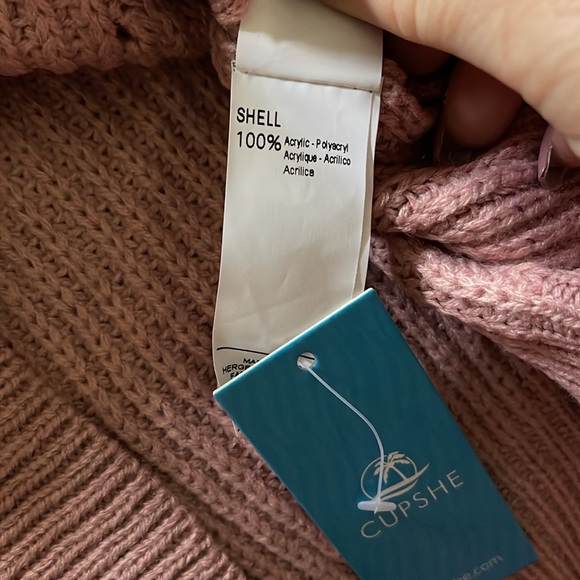 NWT Cupshe Mauve Cable Knit Sweater Size XL - Picture 5 of 5